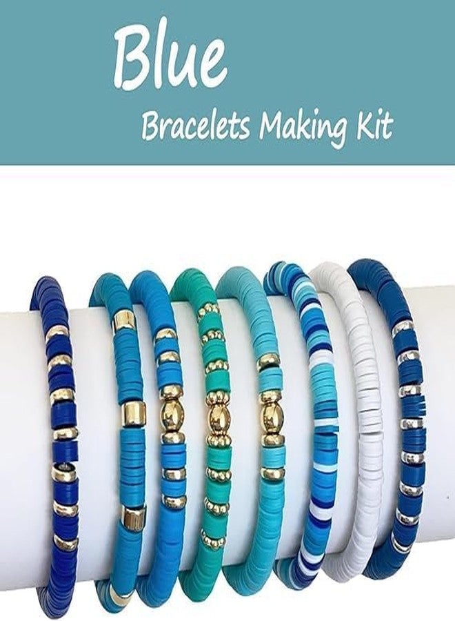 Nuvex Blue Clay Beads Bracelet Making Kit | Heishi Polymer Beads with Gold & Silver Spacers, Charms & Elastic Cord | DIY Jewelry Kit for Girls, Teens & Adults | Creative Crafts, Necklaces & Gifts - Image 4